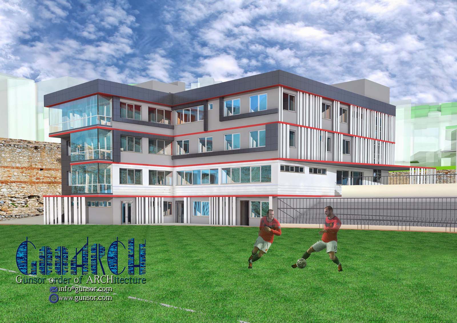 Perspective / Perspektif --Football Man. Bldng. / Spor Tesisi Idari Binasi -- (c) Mimar S. Korhan Günsor
